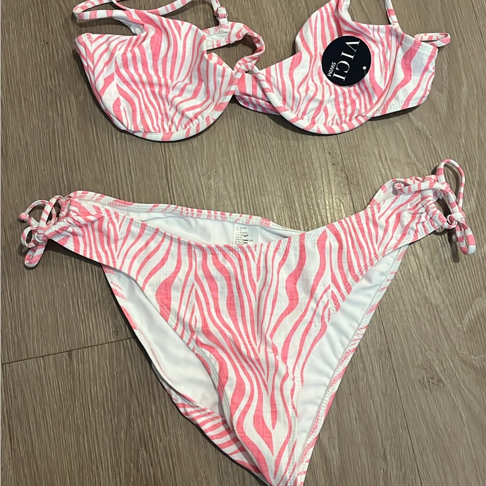 Viví swim White Zebra Print Bikini Set